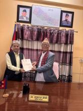 प्रदेश सभा सदस्य मा. मंगल बहादुर शाहीलाई कर्णाली प्रदेशको मुख्यमन्त्री पदमा नियुक्त गर्नु भएको तस्वीर